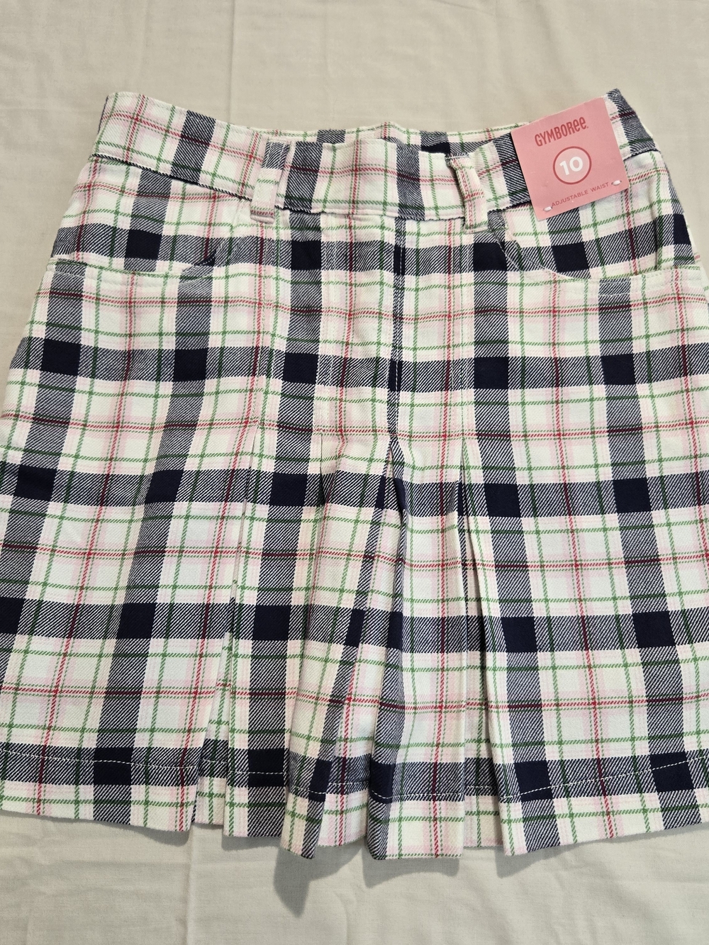 NWT Gymboree Girls' Pleated Plaid Skort Size 10 100% Cotton Preppy